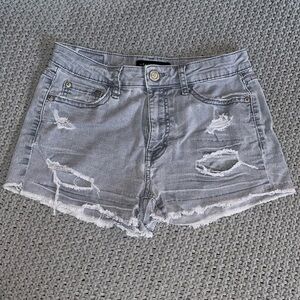 Aeropostale jean shorts, size 2, color is grey.